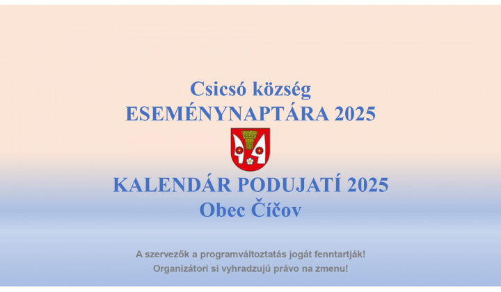 Eseménynaptár 2025